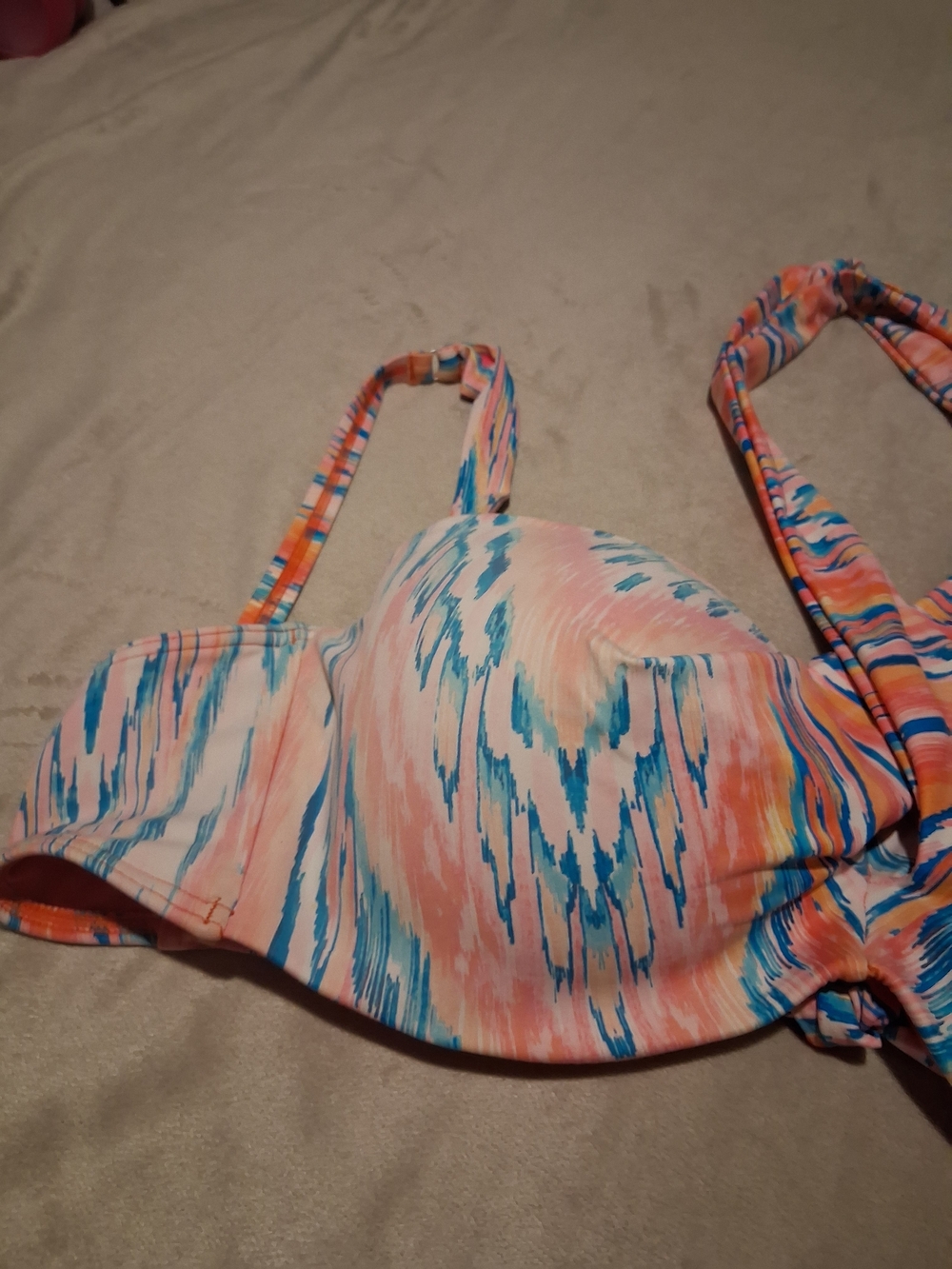 Coco Reef Pink Multi-Color Twist Front Bikini Top 36/38DD - Picture 5 of 10